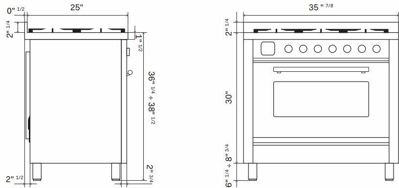 Ilve UP36FNMPMGGLP Nostalgie Ii 36 Inch Dual Fuel Liquid Propane Freestanding Range In Matte Graphite With Brass Trim