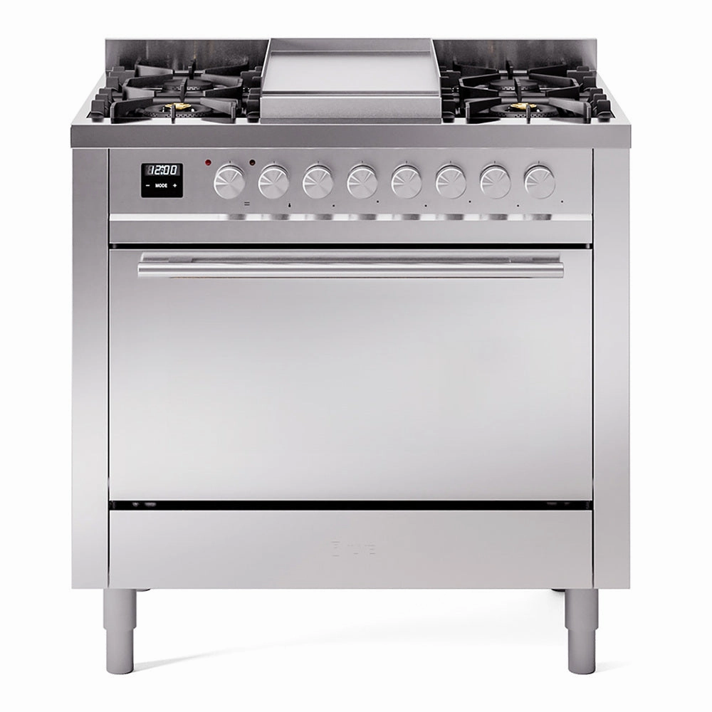 Ilve UP36FQMPSS Professional Plus Ii 36 Inch Dual Fuel Natural Gas Freestanding Range In With Trim