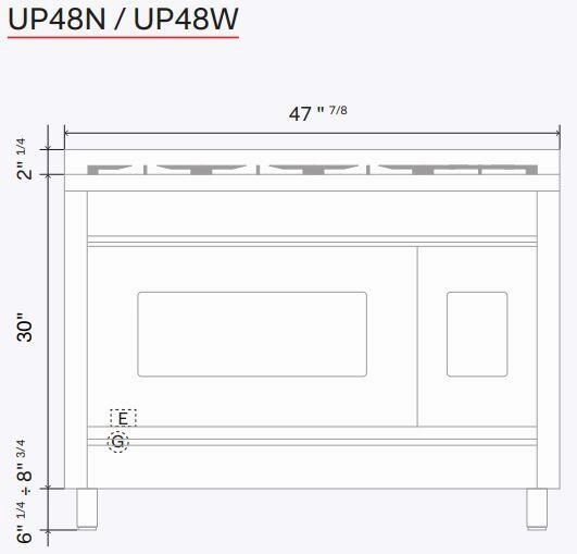 Ilve UP48FNMPWHPLP Nostalgie Ii 48 Inch Dual Fuel Liquid Propane Freestanding Range In White With Copper Trim