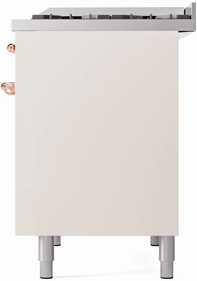 Ilve UPD40FNMPAWPLP Nostalgie Ii 40 Inch Dual Fuel Liquid Propane Freestanding Range In Antique White With Copper Trim