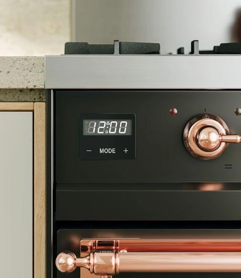 Ilve UPI366QNMPMBG Nostalgie Ii 36 Inch Electric Freestanding Range In Blue With Brass Trim
