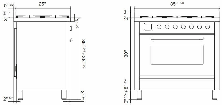 Ilve UPI366WMPMG Professional Plus Ii 36 Inch Electric Freestanding Range In Matte Graphite With Trim