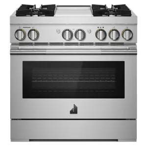 Jennair JDSP536HL Rise 36" Dual-Fuel Professional Range With Chrome-Infused Griddle And Steam Assist