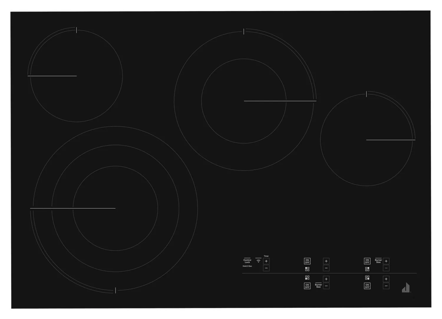 Jennair JEC4430HB Oblivian Glass 30" Electric Radiant Cooktop With Glass-Touch Electronic Controls Black