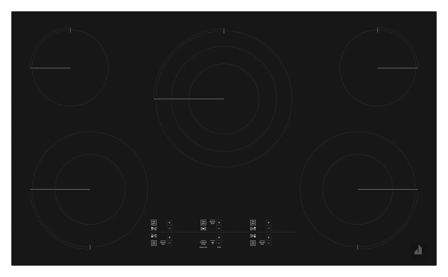 Jennair JEC4536HB Oblivian Glass 36" Electric Cooktop With Glass-Touch Electronic Controls Black