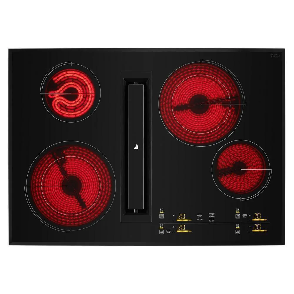 Jennair JED4430KB 30" Oblivion Glass Electric Radiant Downdraft Cooktop With Tap Touch Controls