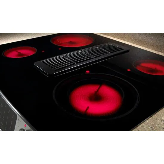 Jennair JES9800CAB Slide-In Electric Downdraft Range With Convection, 30"