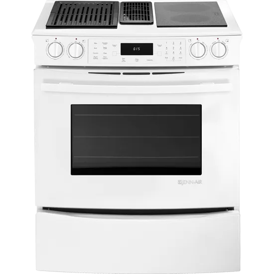 Jennair JES9860CAW Slide-In Modular Electric Downdraft Range With Convection, 30"