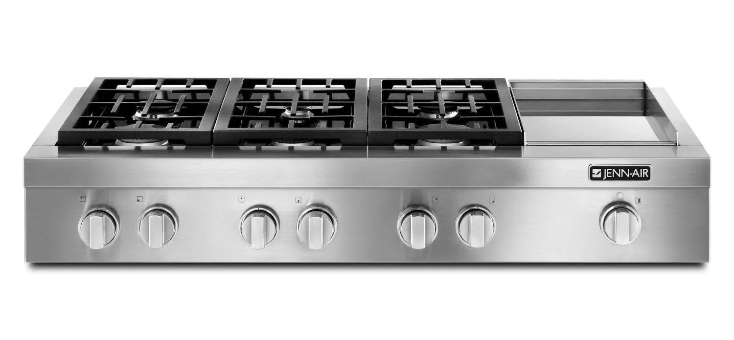 Jennair JGCP548WP Pro-Style 48" Gas Rangetop With Griddle Stainless Steel