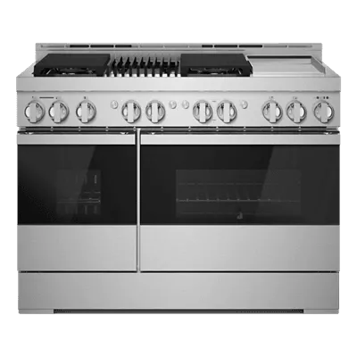 Jennair JGRP748HM Noir 48" Gas Professional-Style Range With Chrome-Infused Griddle And Grill