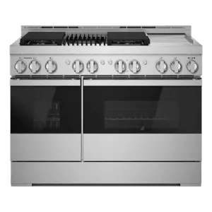 Jennair JGRP748HM Noir 48" Gas Professional-Style Range With Chrome-Infused Griddle And Grill