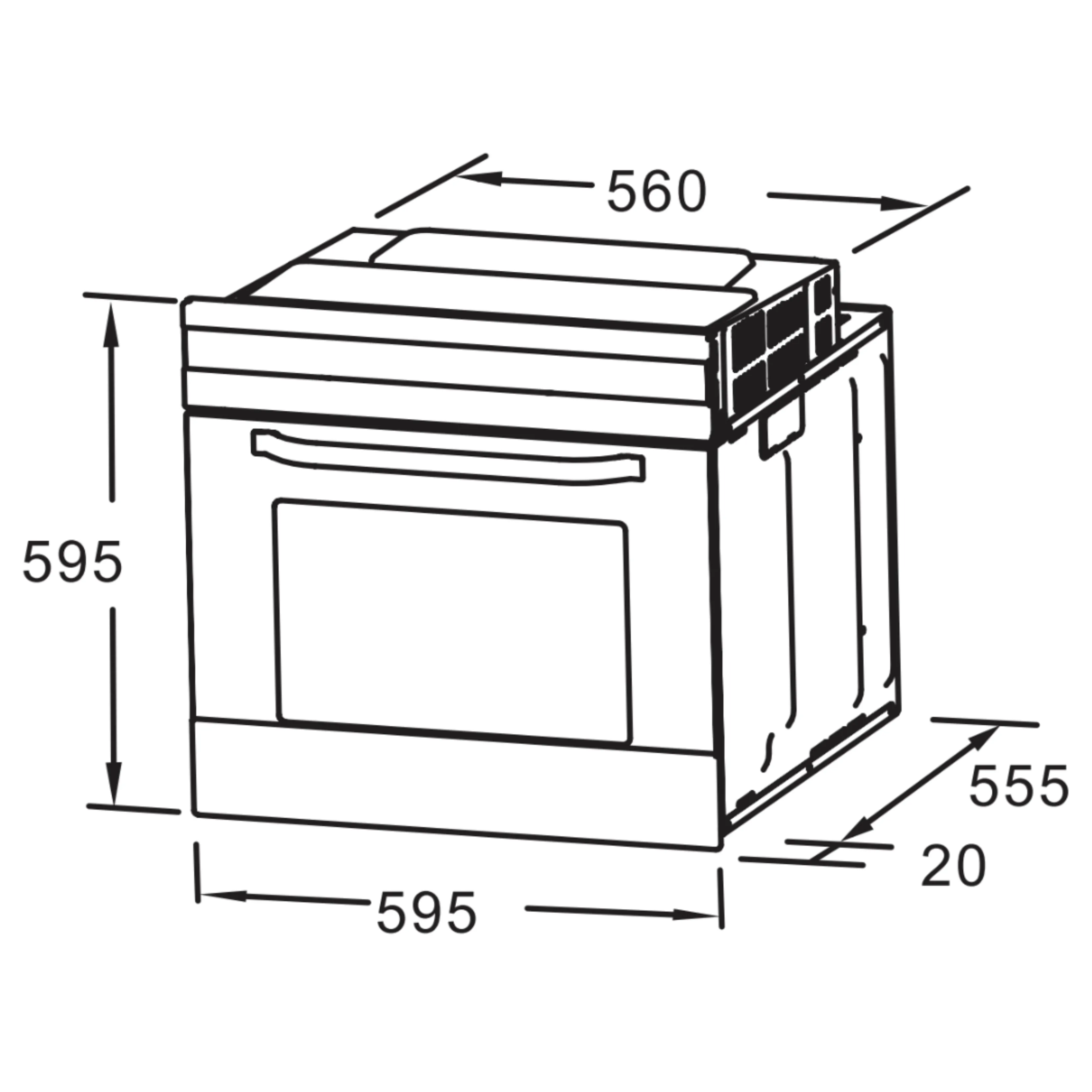 KARDI KAO9MI 60cm Single Built In Electric Oven