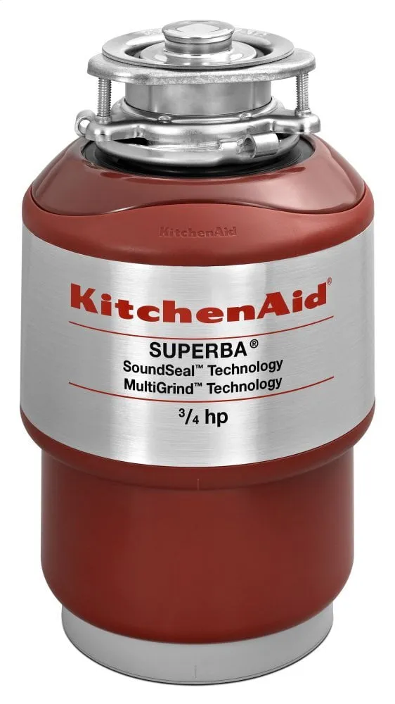 Kitchenaid KCDS075T 3/4-Horsepower Continuous Feed Food Waste Disposer - Red