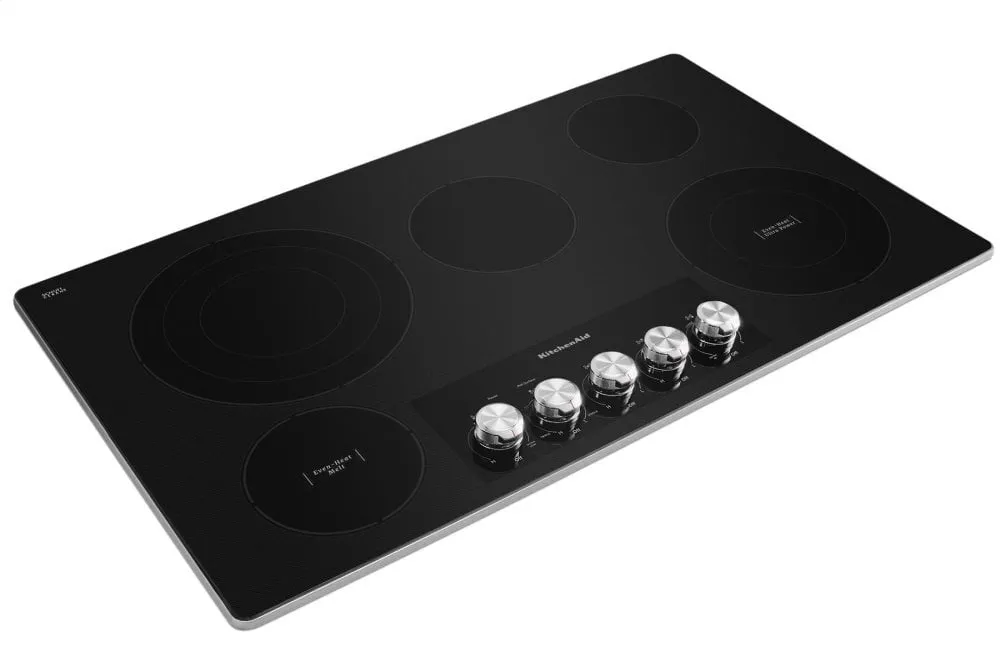 Kitchenaid KCES556HSS 36" Electric Cooktop With 5 Elements And Knob Controls - Stainless Steel