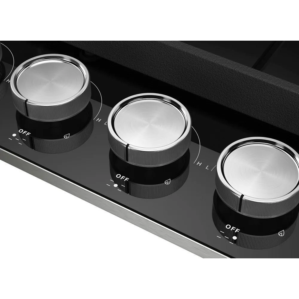 Kitchenaid KCGG536PBL 36" Gas-On-Glass Cooktop