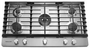 Kitchenaid KCGS556ESS 36" 5-Burner Gas Cooktop - Stainless Steel