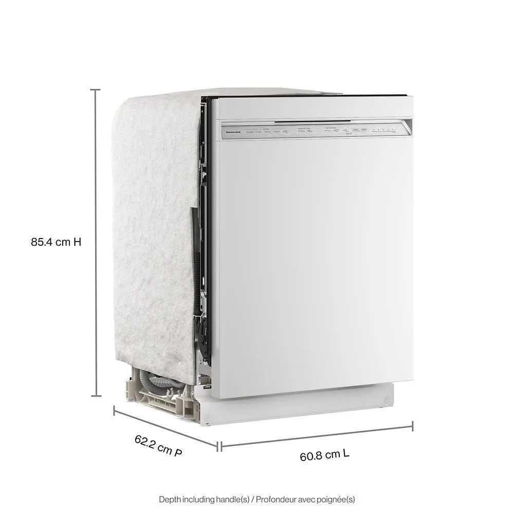 Kitchenaid KDFS224SWH Third Level Utensil Rack Dishwasher With 30  Total Wash Jets, 47 Dba