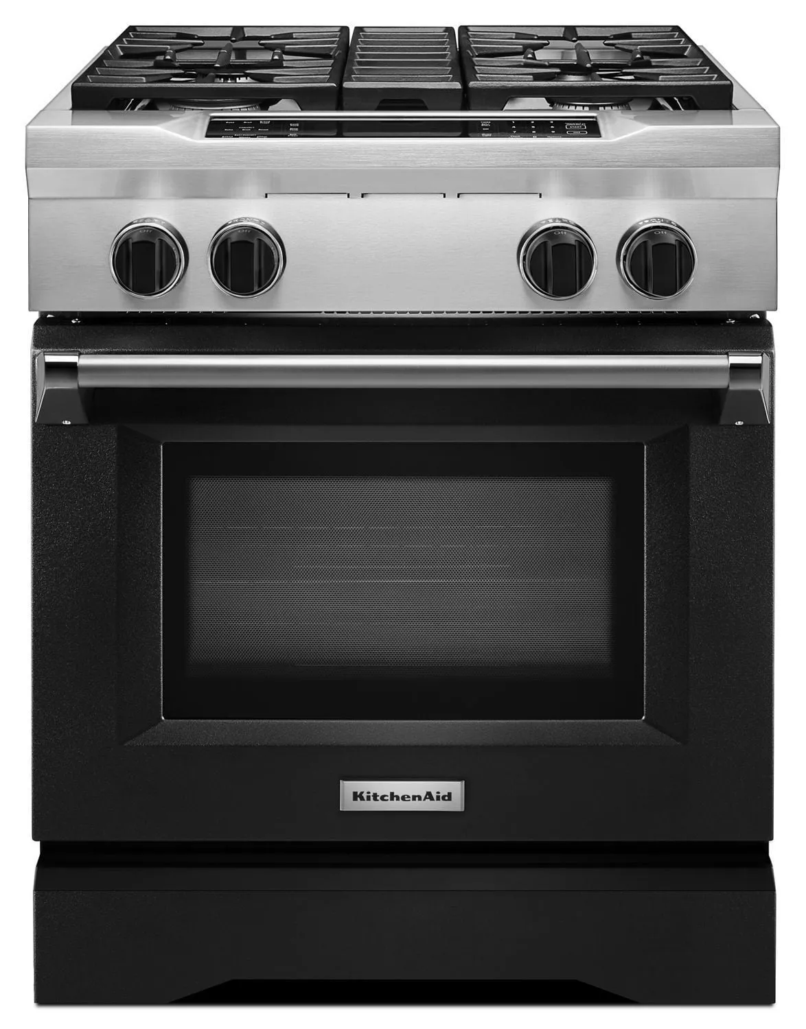 Kitchenaid KDRS407VBK 30'' 4-Burner Dual Fuel Freestanding Range, Commercial-Style Imperial Black