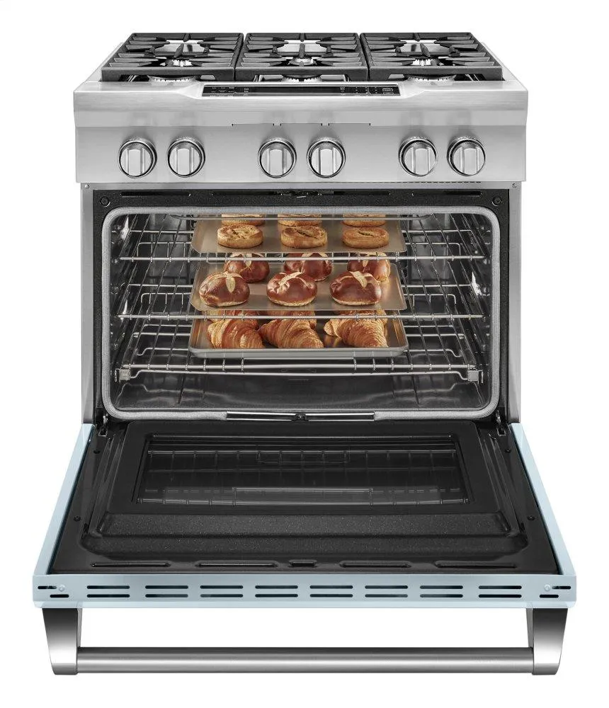 Kitchenaid KDRS467VMB Limited Edition Kitchenaid 36'' 6-Burner Dual Fuel Freestanding Range, Commercial-Style - Misty Blue
