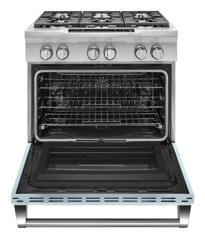 Kitchenaid KDRS467VMB Limited Edition Kitchenaid 36'' 6-Burner Dual Fuel Freestanding Range, Commercial-Style - Misty Blue