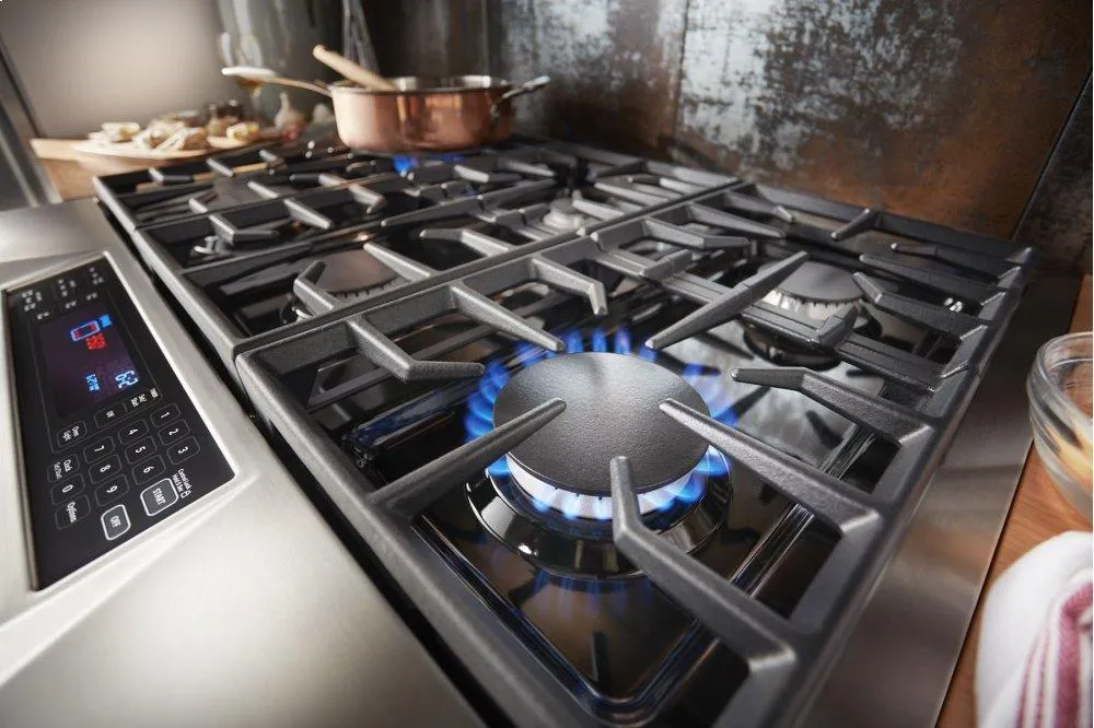 Kitchenaid KDRS467VMB Limited Edition Kitchenaid 36'' 6-Burner Dual Fuel Freestanding Range, Commercial-Style - Misty Blue