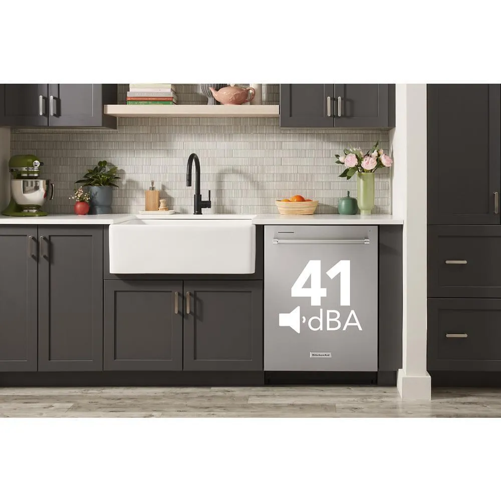Kitchenaid KDTE304RPS Third Level Jet Rack Dishwasher With 40  Total Wash Jets, 41 Dba