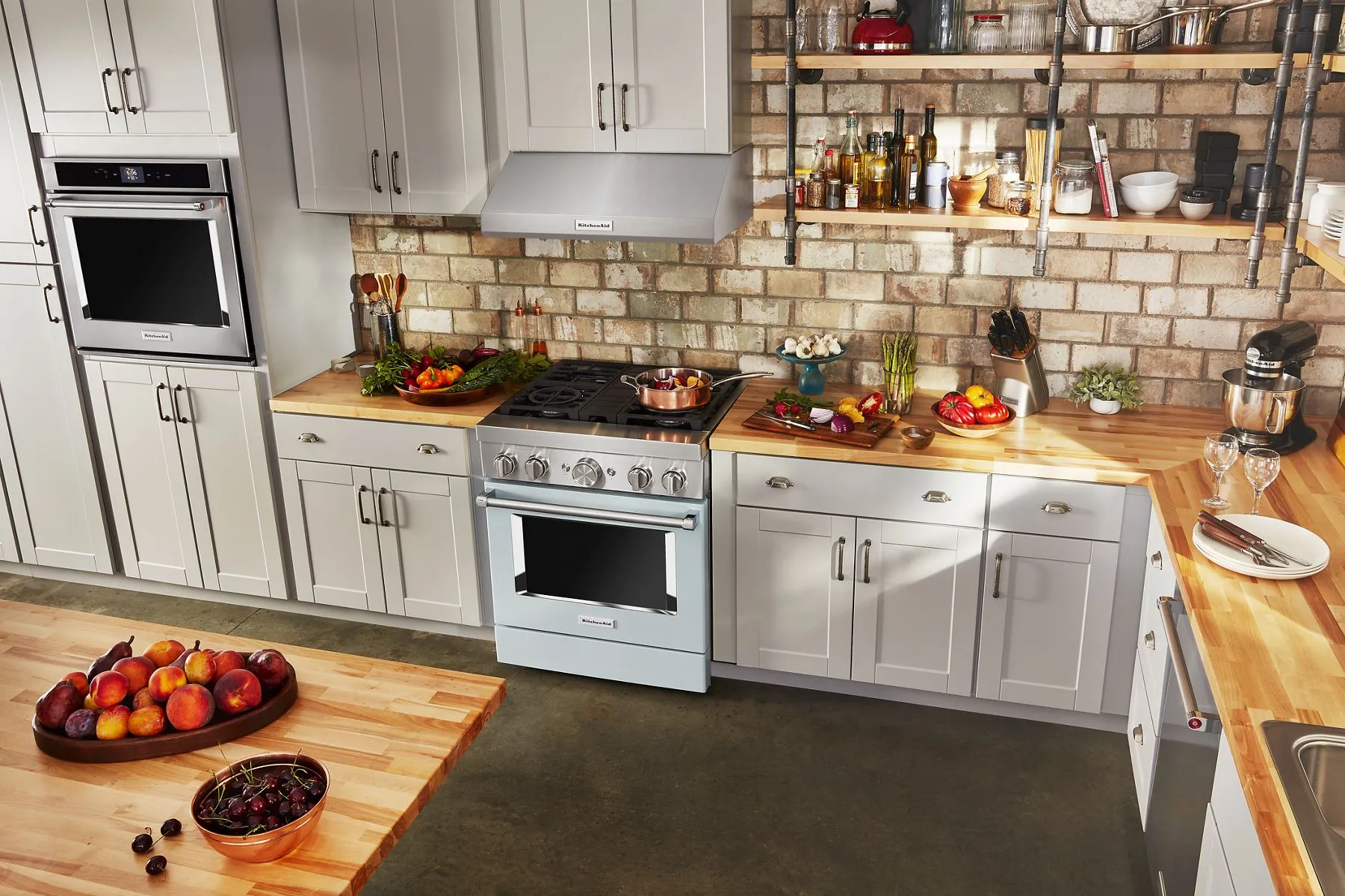 Kitchenaid KFDC500JMB Kitchenaid 30'' Smart Commercial-Style Dual Fuel Range With 4 Burners - Misty Blue