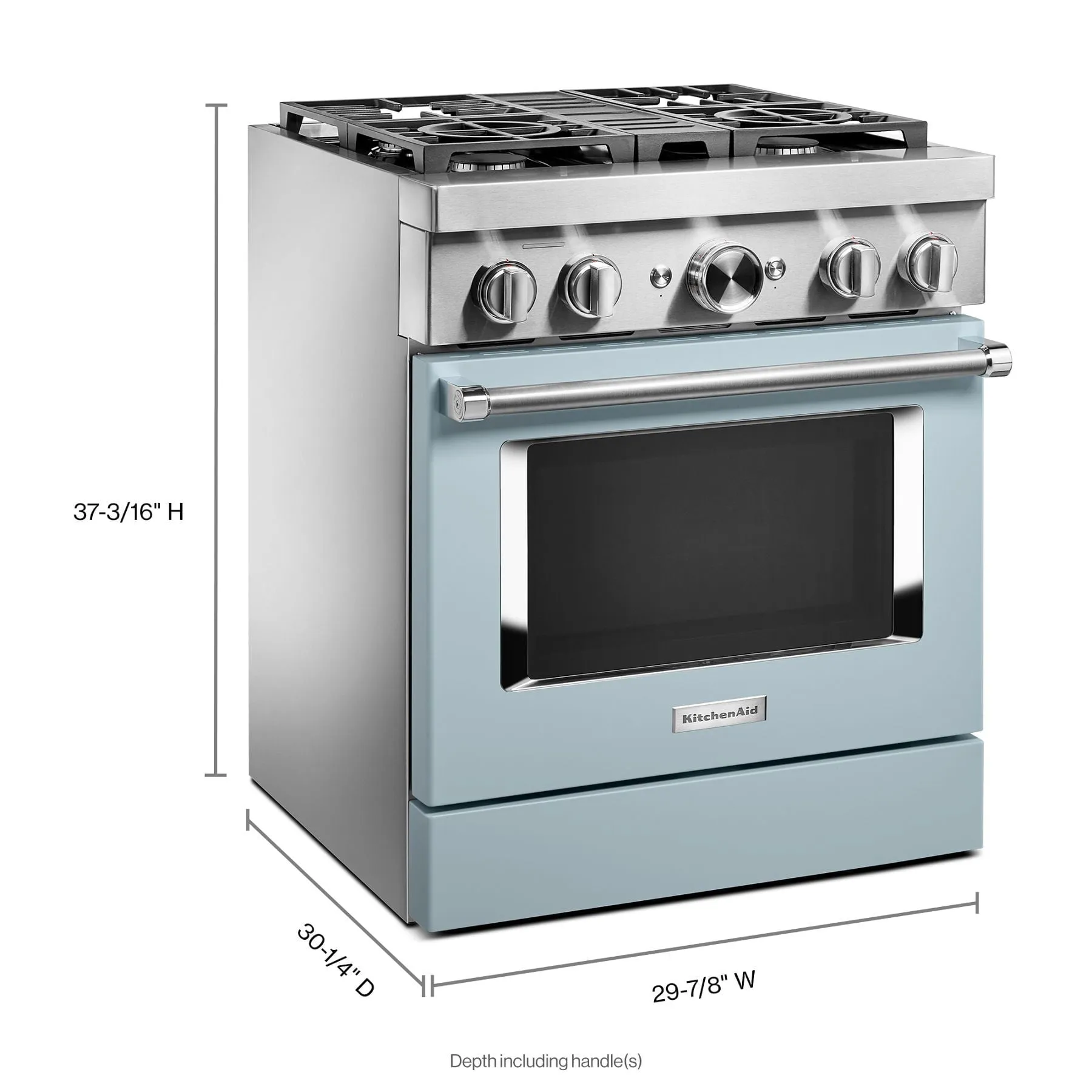 Kitchenaid KFDC500JMB Kitchenaid 30'' Smart Commercial-Style Dual Fuel Range With 4 Burners - Misty Blue