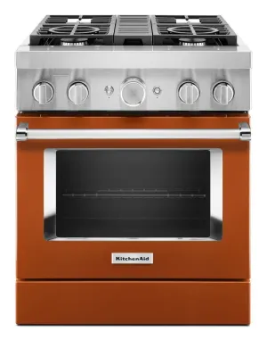 Kitchenaid KFDC500JSC Kitchenaid 30'' Smart Commercial-Style Dual Fuel Range With 4 Burners - Scorched Orange