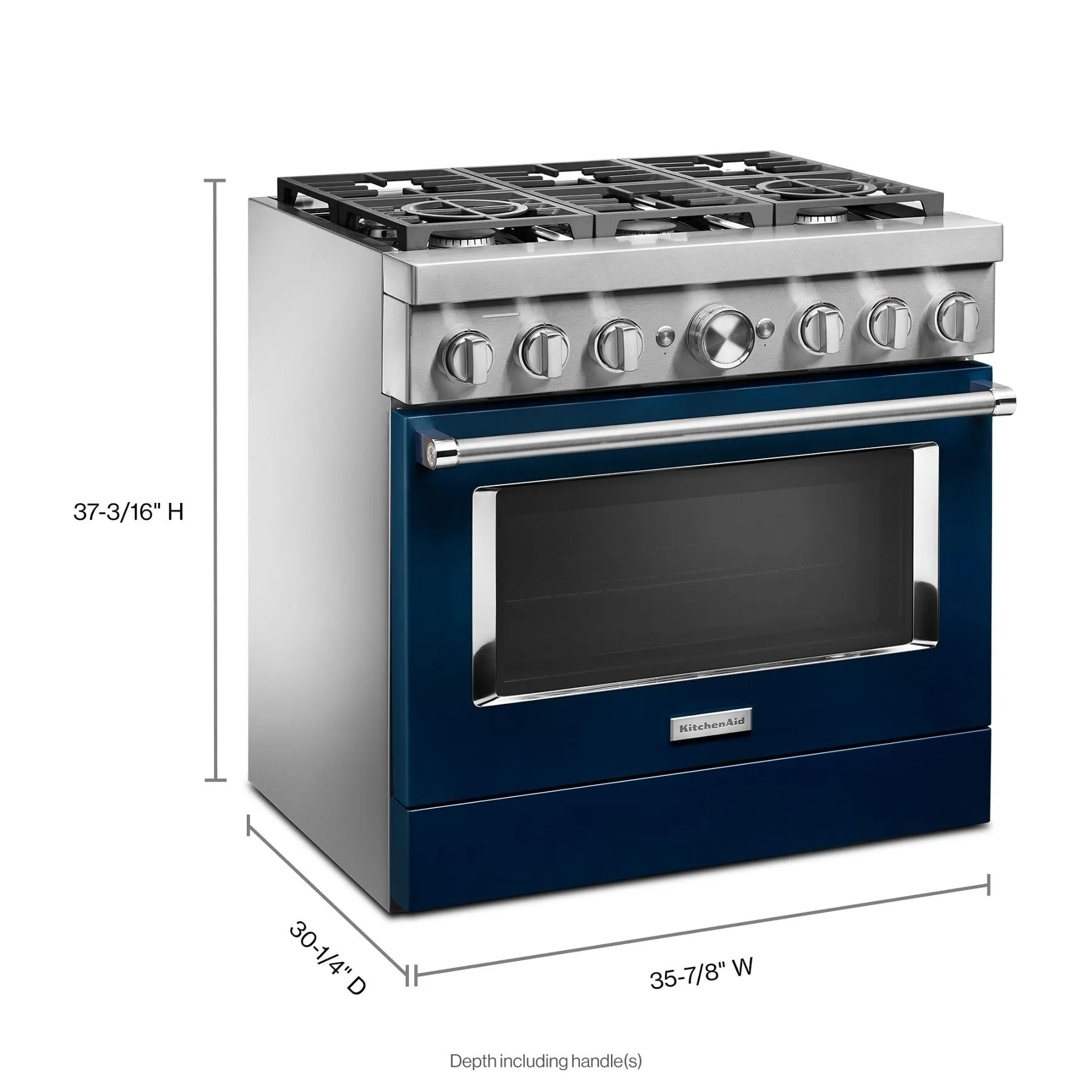 Kitchenaid KFDC506JIB Kitchenaid 36'' Smart Commercial-Style Dual Fuel Range With 6 Burners - Ink Blue