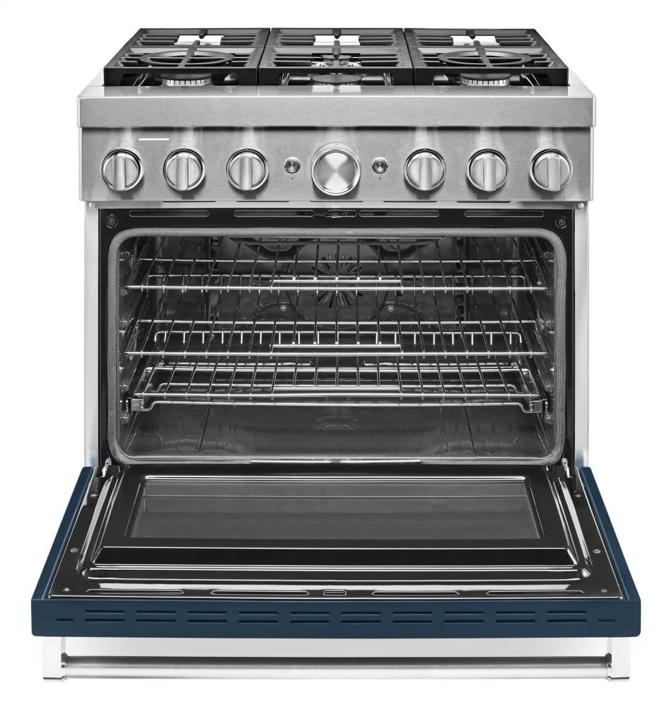 Kitchenaid KFDC506JIB Kitchenaid 36'' Smart Commercial-Style Dual Fuel Range With 6 Burners - Ink Blue