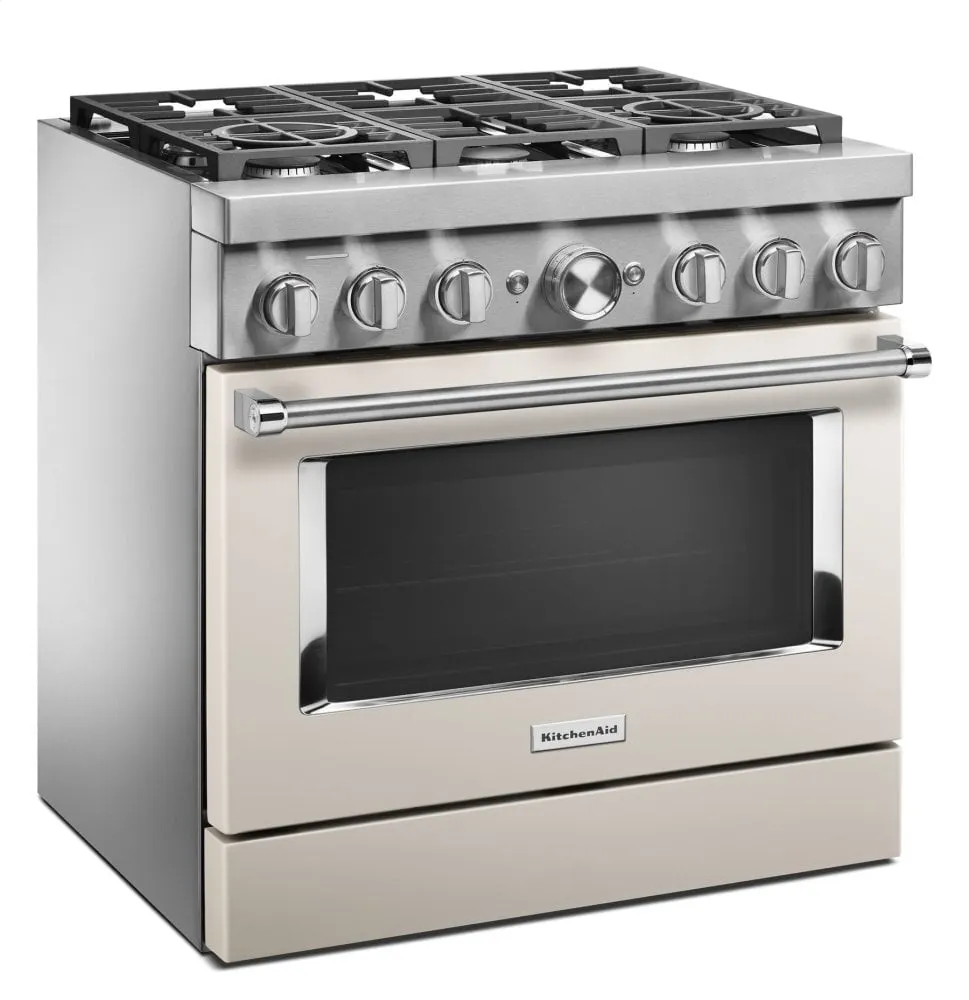 Kitchenaid KFDC506JMH Kitchenaid 36'' Smart Commercial-Style Dual Fuel Range With 6 Burners - Milkshake