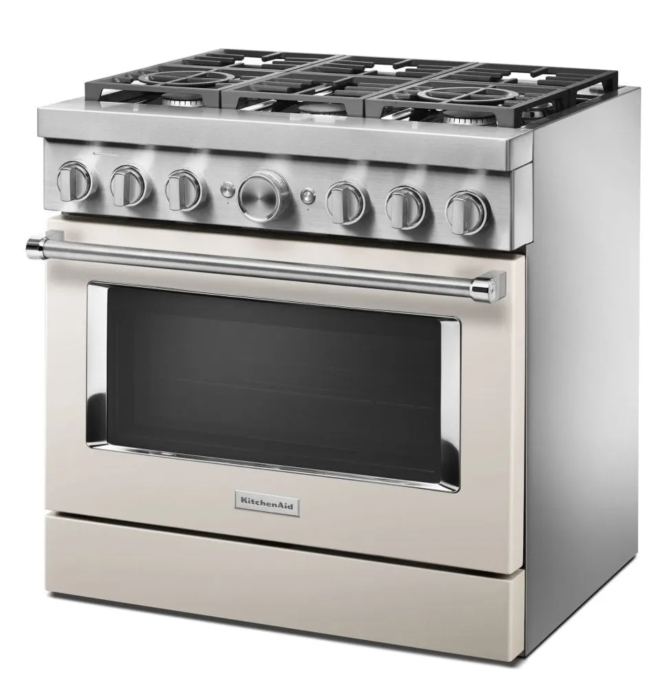 Kitchenaid KFDC506JMH Kitchenaid 36'' Smart Commercial-Style Dual Fuel Range With 6 Burners - Milkshake