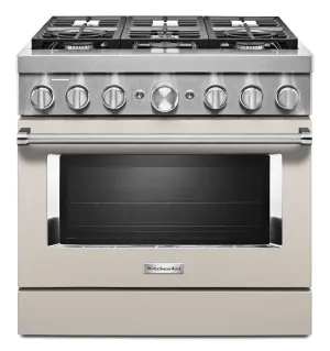 Kitchenaid KFDC506JMH Kitchenaid 36'' Smart Commercial-Style Dual Fuel Range With 6 Burners - Milkshake