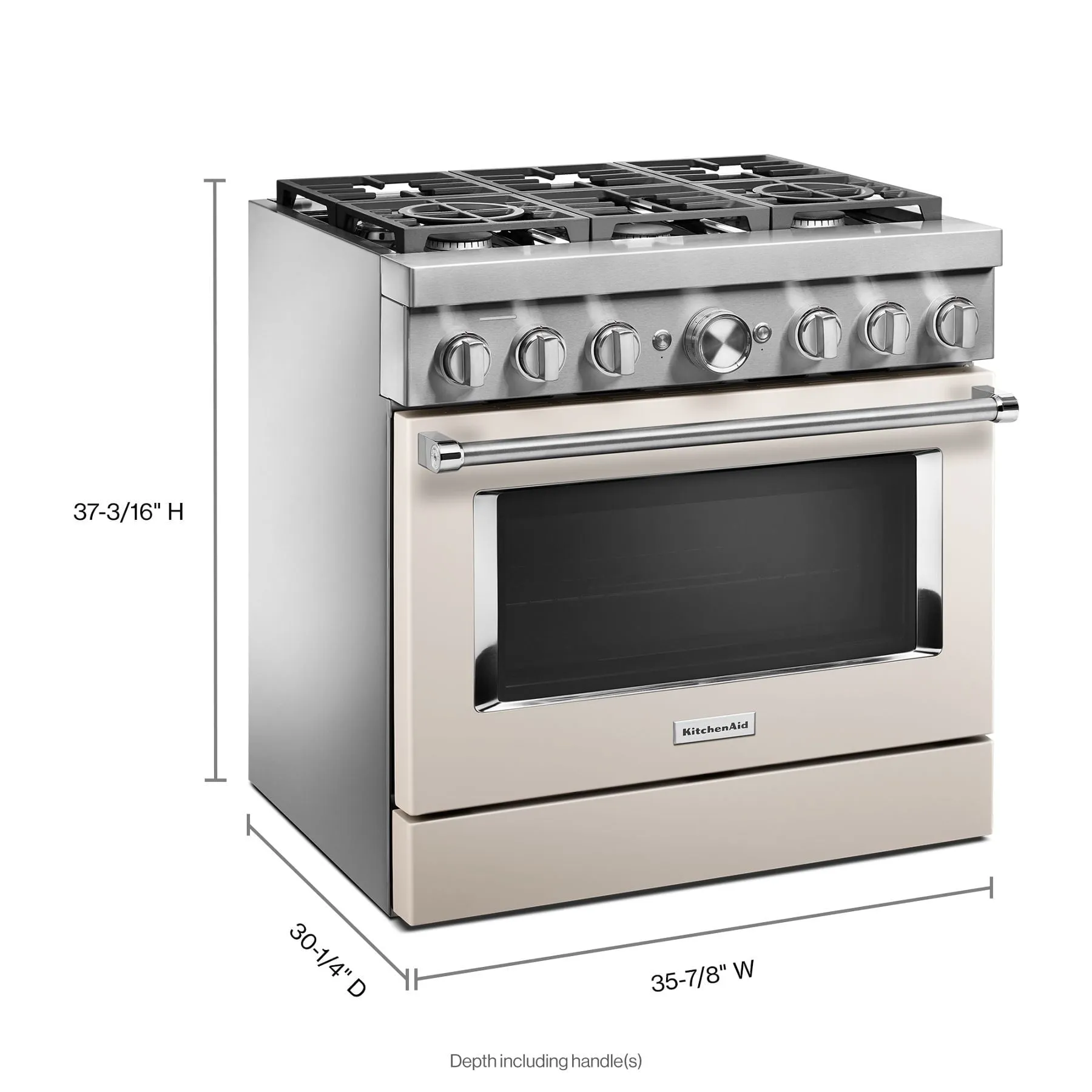 Kitchenaid KFDC506JMH Kitchenaid 36'' Smart Commercial-Style Dual Fuel Range With 6 Burners - Milkshake