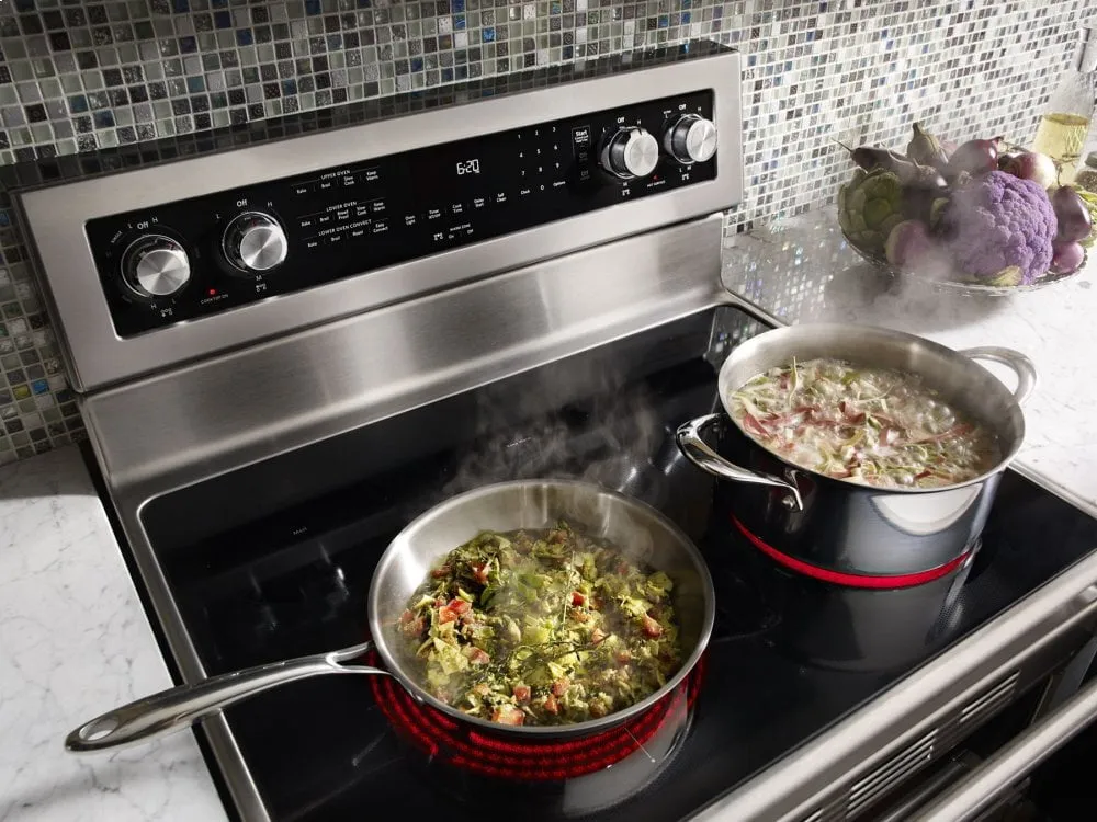 Kitchenaid KFED500ESS 30-Inch 5 Burner Electric Double Oven Convection Range - Stainless Steel