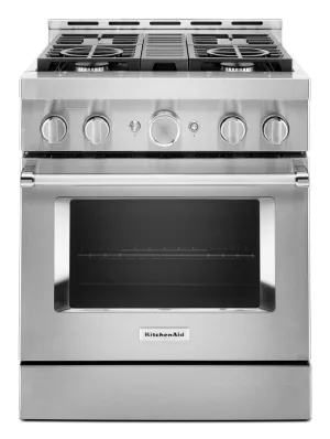 Kitchenaid KFGC500JSS Kitchenaid 30'' Smart Commercial-Style Gas Range With 4 Burners - Heritage Stainless Steel