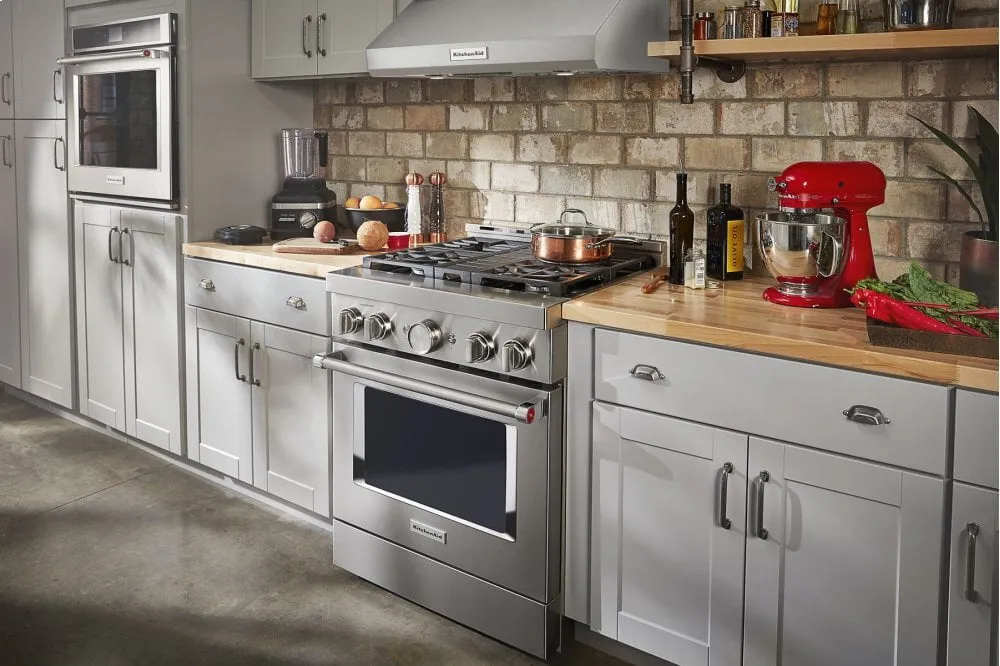 Kitchenaid KFGC500JSS Kitchenaid 30'' Smart Commercial-Style Gas Range With 4 Burners - Heritage Stainless Steel
