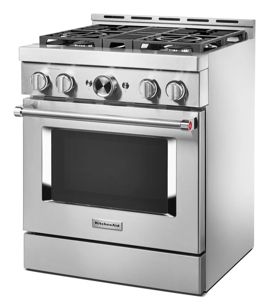 Kitchenaid KFGC500JSS Kitchenaid 30'' Smart Commercial-Style Gas Range With 4 Burners - Heritage Stainless Steel