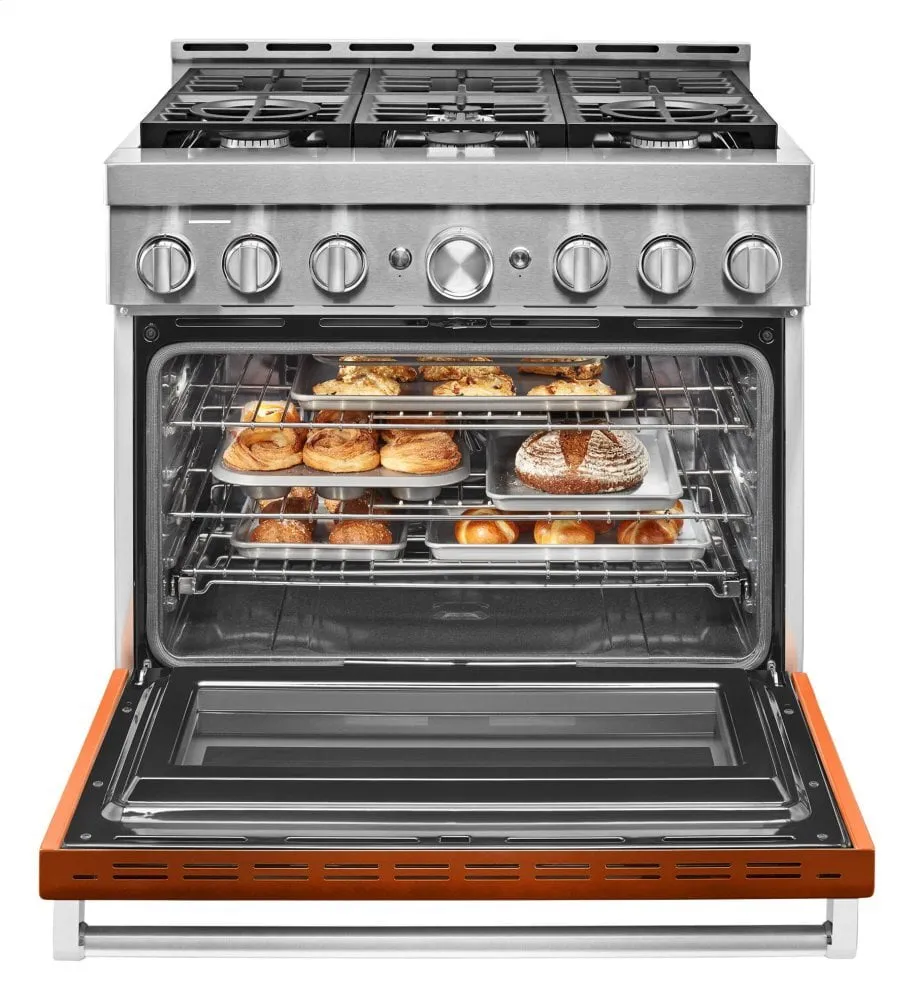 Kitchenaid KFGC506JSC Kitchenaid 36'' Smart Commercial-Style Gas Range With 6 Burners - Scorched Orange
