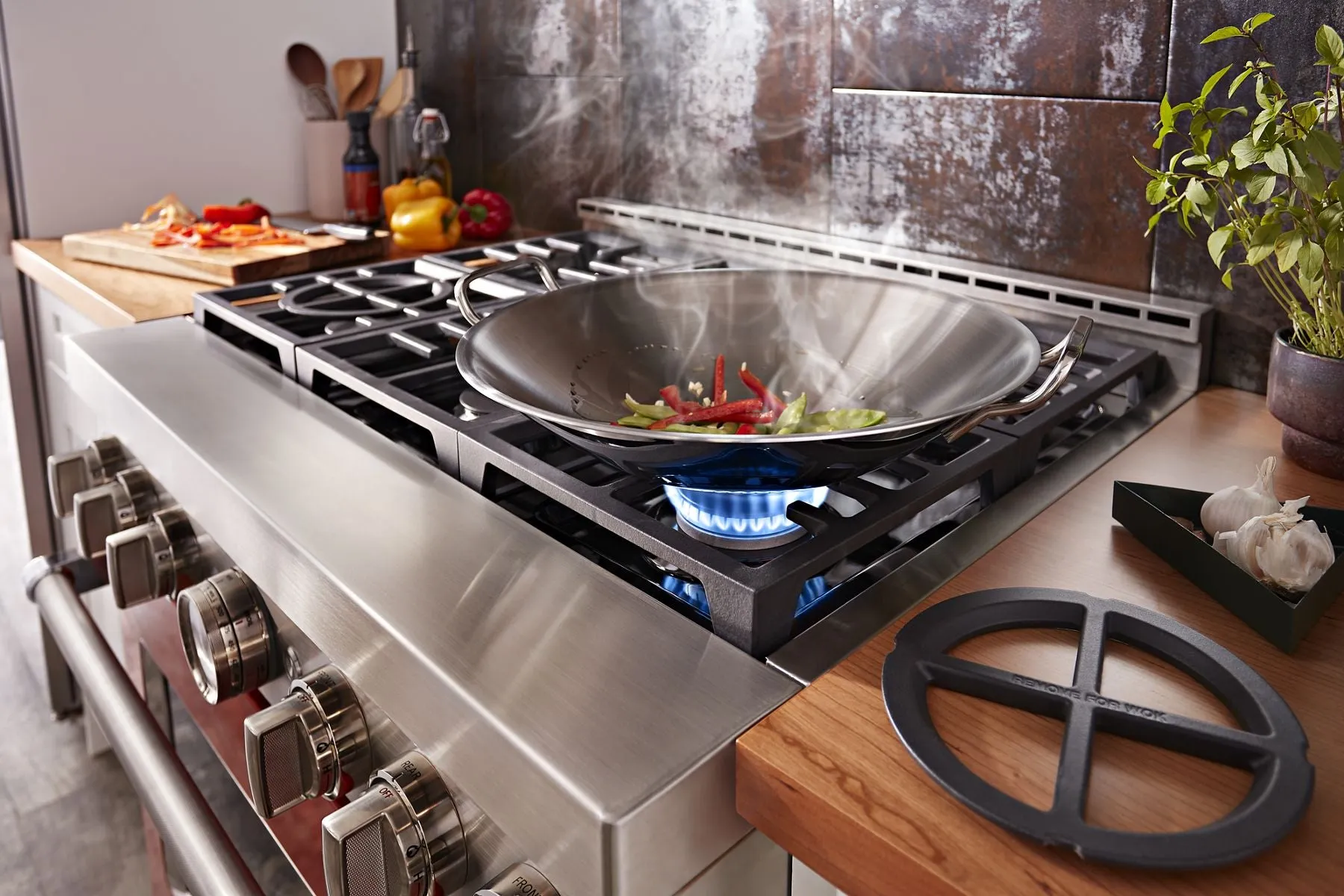 Kitchenaid KFGC506JSC Kitchenaid 36'' Smart Commercial-Style Gas Range With 6 Burners - Scorched Orange