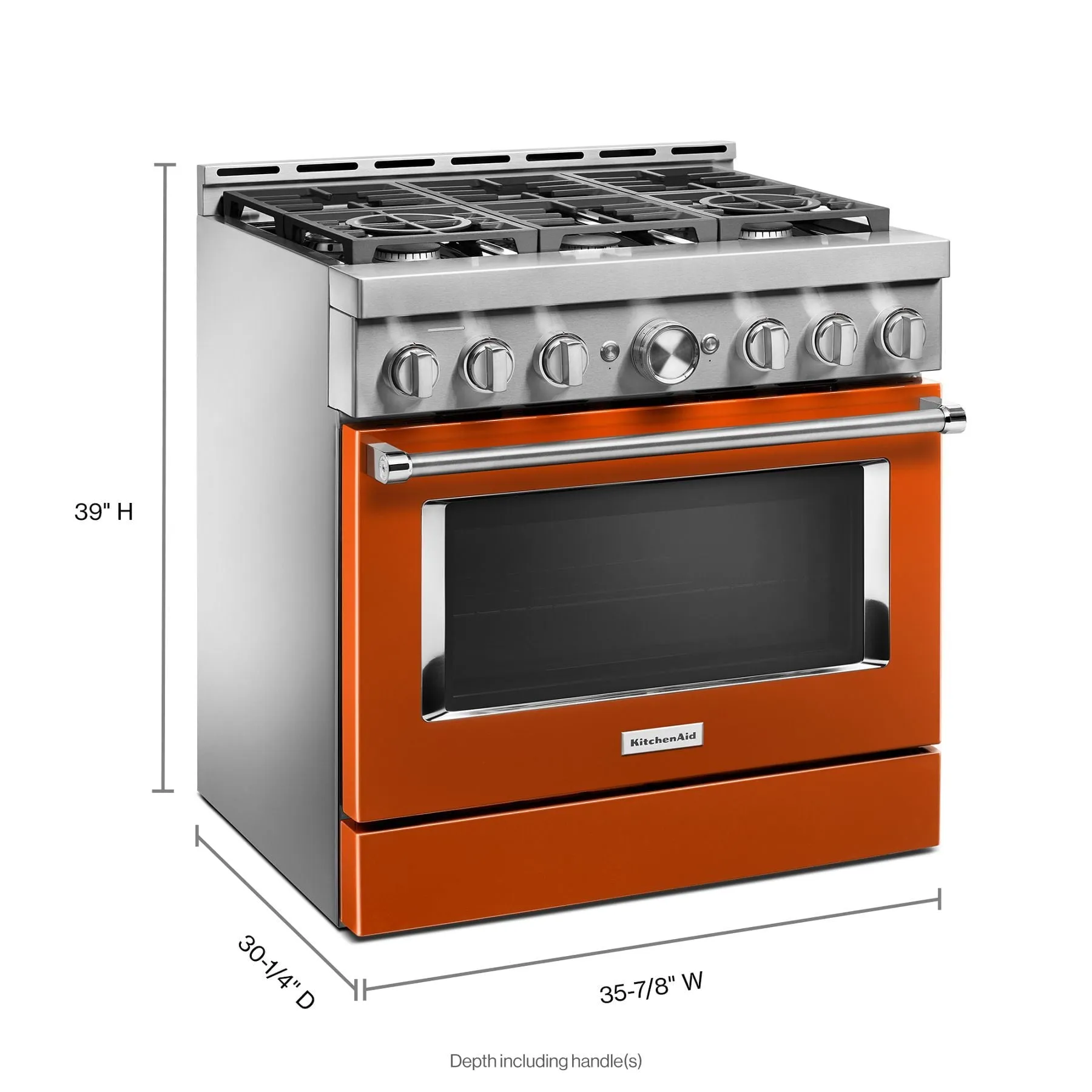 Kitchenaid KFGC506JSC Kitchenaid 36'' Smart Commercial-Style Gas Range With 6 Burners - Scorched Orange
