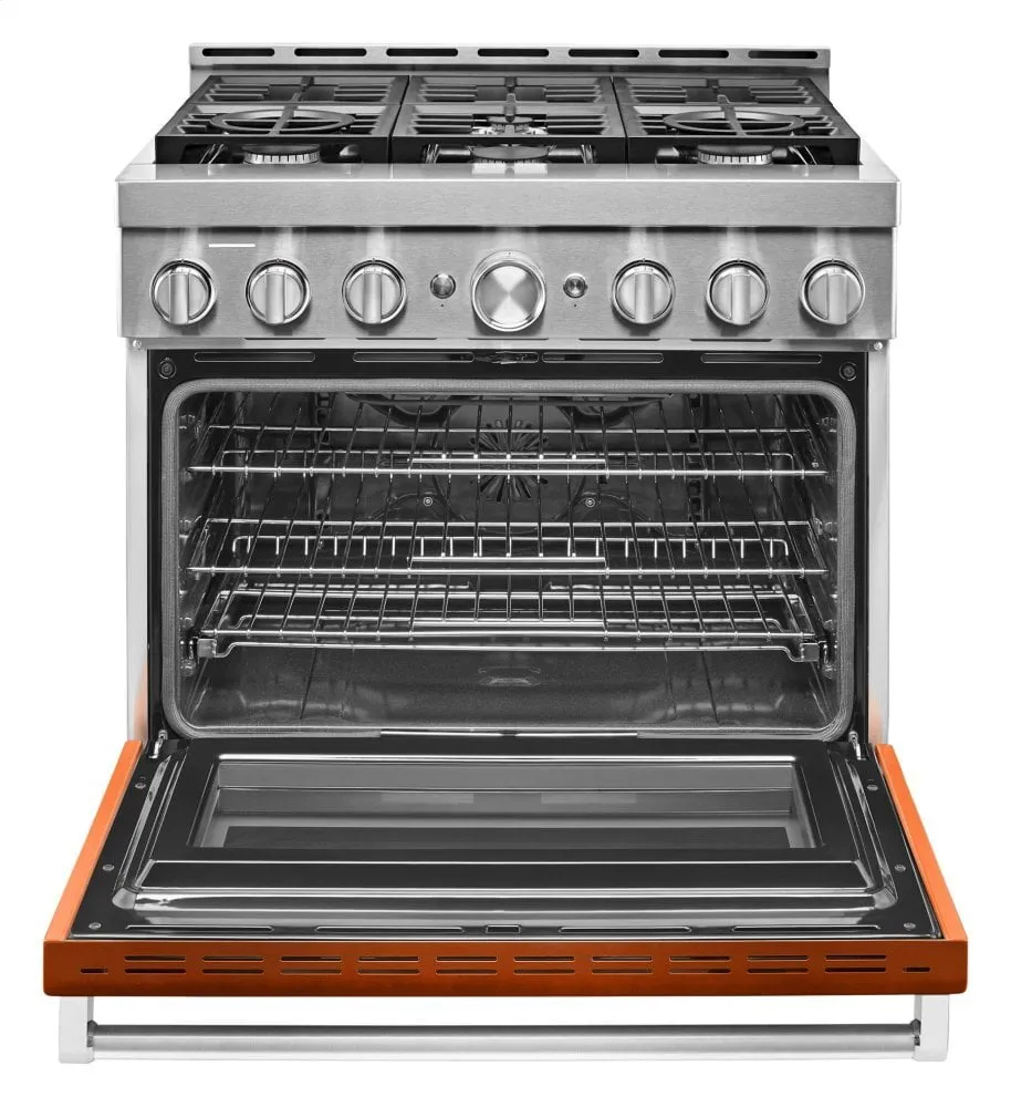 Kitchenaid KFGC506JSC Kitchenaid 36'' Smart Commercial-Style Gas Range With 6 Burners - Scorched Orange