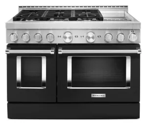 Kitchenaid KFGC558JBK Kitchenaid 48'' Smart Commercial-Style Gas Range With Griddle - Imperial Black