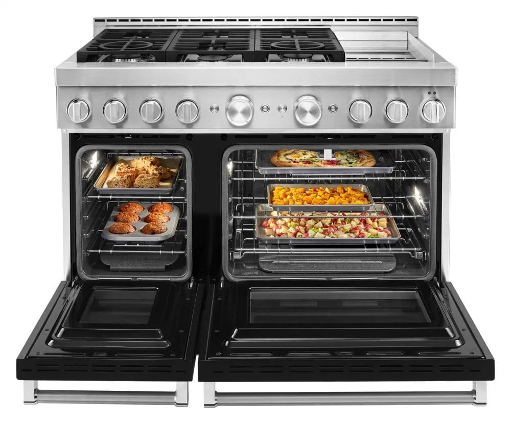 Kitchenaid KFGC558JBK Kitchenaid 48'' Smart Commercial-Style Gas Range With Griddle - Imperial Black