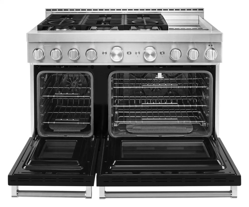 Kitchenaid KFGC558JBK Kitchenaid 48'' Smart Commercial-Style Gas Range With Griddle - Imperial Black