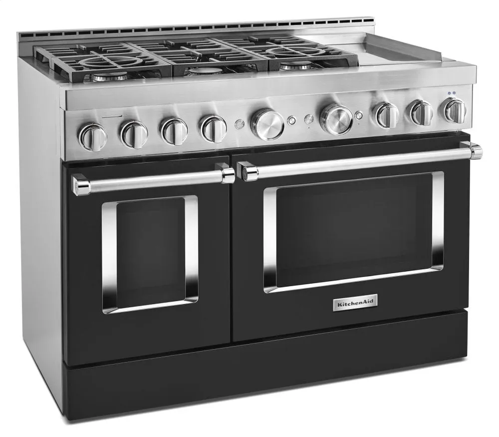 Kitchenaid KFGC558JBK Kitchenaid 48'' Smart Commercial-Style Gas Range With Griddle - Imperial Black