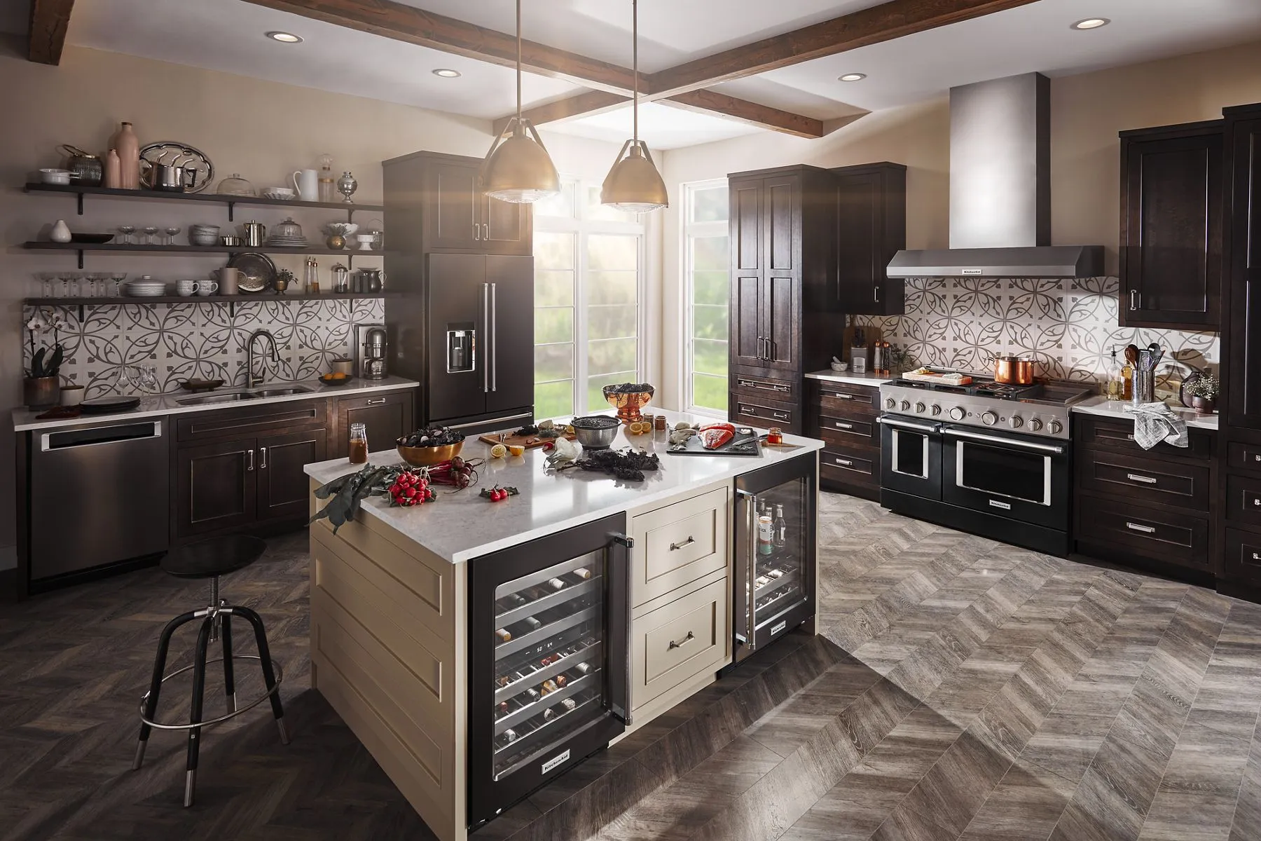 Kitchenaid KFGC558JBK Kitchenaid 48'' Smart Commercial-Style Gas Range With Griddle - Imperial Black
