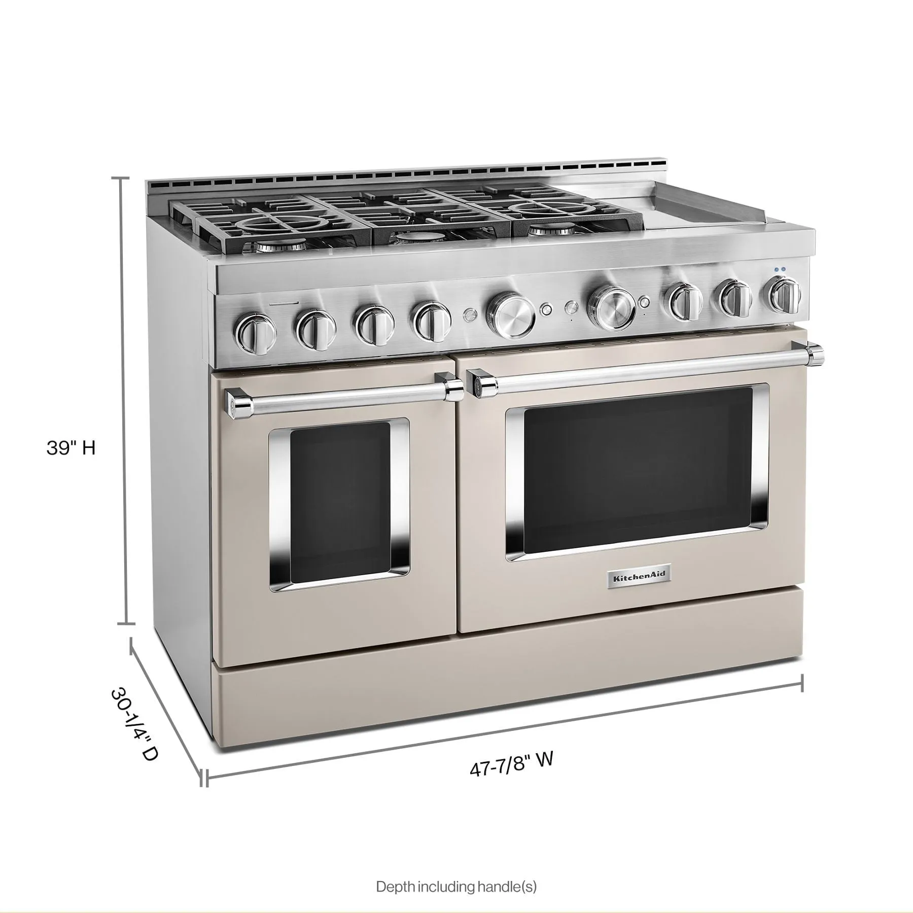 Kitchenaid KFGC558JMH Kitchenaid 48'' Smart Commercial-Style Gas Range With Griddle - Milkshake