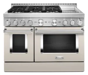 Kitchenaid KFGC558JMH Kitchenaid 48'' Smart Commercial-Style Gas Range With Griddle - Milkshake